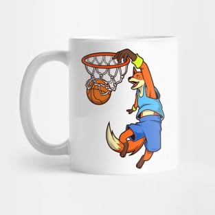 Comic fox plays basketball Mug